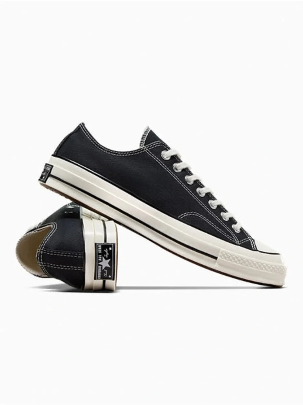 Converse| Chuck Taylor 70 Black Low Top Canvas Sneakers w/White Trim Sz 7 - Picture 11 of 11